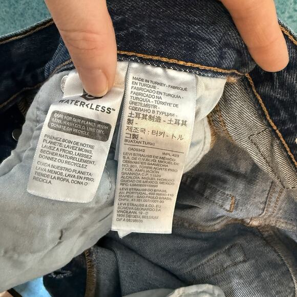 Women's Levi's 501 Premium Button Fly Jeans Distressed 28X32 Blue Fits 30x30.5 - Picture 14 of 16